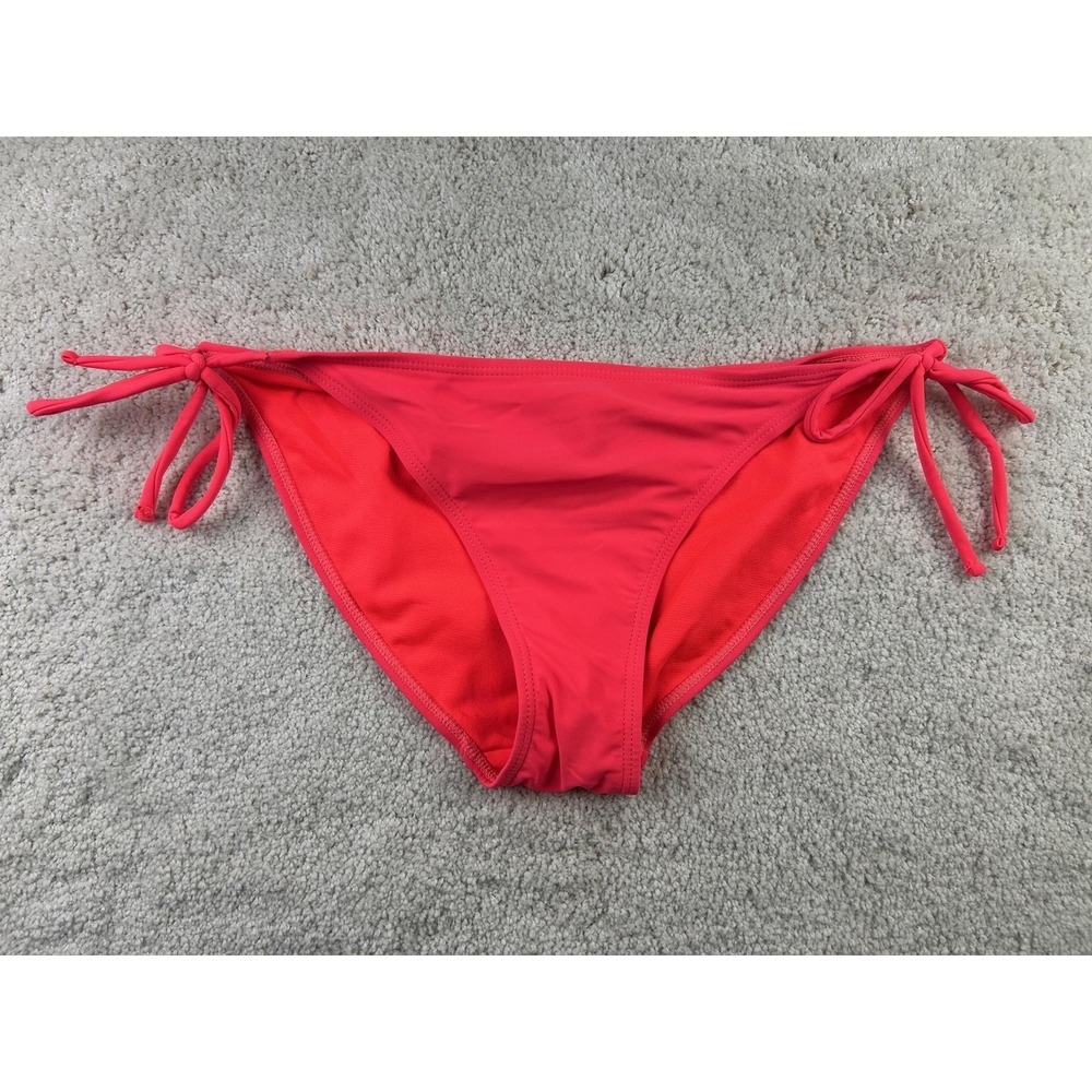 No Boundaries Bikini Bottom Womens Medium Side Tie Swim 82 Nylon Atomic Sunset